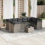 10-piece garden sofa set with gray synthetic rattan cushions by , Garden sets - Ref: Foro24-3218140, Price: 570,35 €, Discoun...