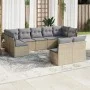 9-piece garden sofa set with beige synthetic rattan cushions by , Garden sets - Ref: Foro24-3218149, Price: 539,74 €, Discoun...