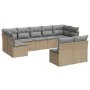 9-piece garden sofa set with beige synthetic rattan cushions by , Garden sets - Ref: Foro24-3218149, Price: 539,74 €, Discoun...