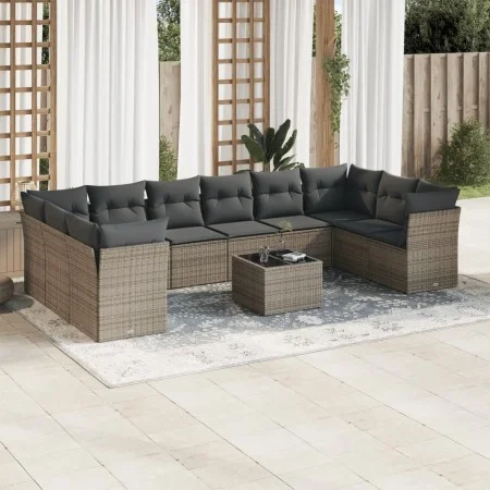 11-teiliges Gartensofa-Set und graue synthetische Rattankissen von , Gartensets - Ref: Foro24-3218210, Preis: 625,80 €, Rabat...
