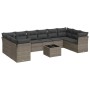 11-piece garden sofa set and gray synthetic rattan cushions by , Garden sets - Ref: Foro24-3218210, Price: 636,04 €, Discount: %
