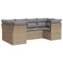 Gartensofa-Set mit Kissen, 6-teilig, beiges synthetisches Rattan von , Gartensets - Ref: Foro24-3218109, Preis: 376,61 €, Rab...