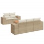 Garden sofa set with cushions 6 pieces beige synthetic rattan by , Garden sets - Ref: Foro24-3225330, Price: 450,45 €, Discou...