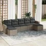 7-piece garden sofa set with gray PE rattan cushions by , Garden sets - Ref: Foro24-3219330, Price: 375,72 €, Discount: %