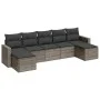 7-piece garden sofa set with gray PE rattan cushions by , Garden sets - Ref: Foro24-3219330, Price: 375,72 €, Discount: %