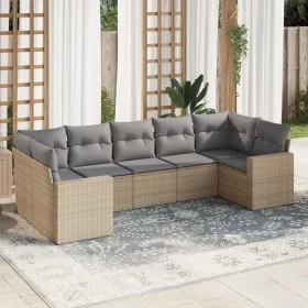 7-piece garden sofa set and beige synthetic rattan cushions by , Garden sets - Ref: Foro24-3219379, Price: 462,06 €, Discount: %