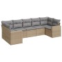 7-piece garden sofa set and beige synthetic rattan cushions by , Garden sets - Ref: Foro24-3219379, Price: 469,58 €, Discount: %