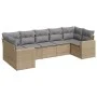 7-piece garden sofa set and beige synthetic rattan cushions by , Garden sets - Ref: Foro24-3219379, Price: 462,06 €, Discount: %