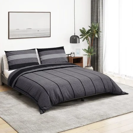 Dunkelgraues Bettbezug-Set aus Baumwolle, 140 x 200 cm von , Bettbezüge - Ref: Foro24-136428, Preis: 25,70 €, Rabatt: %