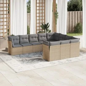 Gartensofa-Set mit beigen Kissen, 10-teilig, synthetisches Rattan von , Gartensets - Ref: Foro24-3218219, Preis: 611,27 €, Ra...