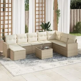 9-teiliges Gartensofa-Set mit beigen synthetischen Rattankissen von , Gartensets - Ref: Foro24-3219358, Preis: 598,33 €, Raba...