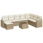 9-teiliges Gartensofa-Set mit beigen synthetischen Rattankissen von , Gartensets - Ref: Foro24-3219358, Preis: 598,33 €, Raba...