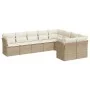 9-teiliges Gartensofa-Set mit beigen synthetischen Rattankissen von , Gartensets - Ref: Foro24-3218168, Preis: 610,22 €, Raba...