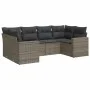 6-teiliges Gartenmöbel-Set und graue synthetische Rattankissen von , Gartensets - Ref: Foro24-3219370, Preis: 376,24 €, Rabat...