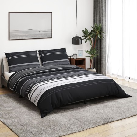 Juego de funda nórdica algodón negro y blanco 200x200 cm de , Fundas de nórdico - Ref: Foro24-136496, Precio: 34,80 €, Descue...