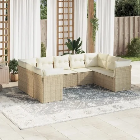 9-piece garden sofa set with beige synthetic rattan cushions by , Garden sets - Ref: Foro24-3218128, Price: 610,22 €, Discoun...