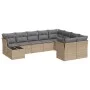 Garden sofa set with beige cushions 10 pieces synthetic rattan by , Garden sets - Ref: Foro24-3218189, Price: 582,76 €, Disco...