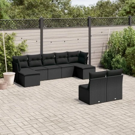 8-piece garden sofa set and black synthetic rattan cushions by , Garden sets - Ref: Foro24-3218265, Price: 502,76 €, Discount: %