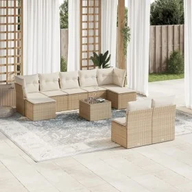 Garden sofa set with beige cushions 10 pieces synthetic rattan by , Garden sets - Ref: Foro24-3218278, Price: 593,65 €, Disco...