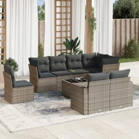 9-piece garden furniture set and gray synthetic rattan cushions by , Garden sets - Ref: Foro24-3219240, Price: 564,21 €, Disc...