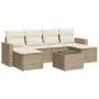 7-piece garden sofa set and beige synthetic rattan cushions by , Garden sets - Ref: Foro24-3219318, Price: 425,46 €, Discount: %