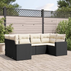 Set de sofás de jardín 6 piezas y cojines ratán sintético negro de , Conjuntos de jardín - Ref: Foro24-3219366, Precio: 367,9...