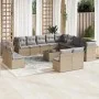 14-piece garden sofa set with beige synthetic rattan cushions by , Garden sets - Ref: Foro24-3250338, Price: 856,12 €, Discou...
