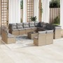14-teiliges Gartensofa-Set mit beigen synthetischen Rattankissen von , Gartensets - Ref: Foro24-3250338, Preis: 870,26 €, Rab...