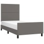 Estructura de cama con cabecero cuero sintético gris 100x200 cm de , Camas y somieres - Ref: Foro24-3125498, Precio: 135,07 €