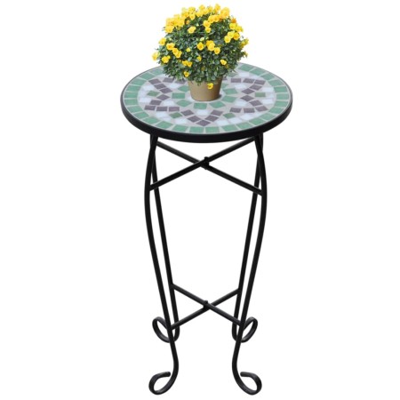 Mosaik-Beistelltisch für grüne und weiße Pflanzen von , Topfständer - Ref: Foro24-41130, Preis: 45,23 €, Rabatt: %