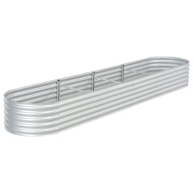 Blumenbeet aus silberverzinktem Stahl, 400 x 80 x 44 cm von , Töpfe und Pflanzgefäße - Ref: Foro24-45516, Preis: 166,60 €, Ra...