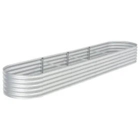 Blumenbeet aus silberverzinktem Stahl, 400 x 80 x 44 cm von , Töpfe und Pflanzgefäße - Ref: Foro24-45516, Preis: 149,56 €, Ra...
