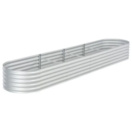 Blumenbeet aus silberverzinktem Stahl, 400 x 80 x 44 cm von , Töpfe und Pflanzgefäße - Ref: Foro24-45516, Preis: 149,46 €, Ra...