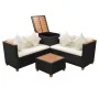 Gartenmöbel-Set 4-teilig mit schwarzen Polstern aus synthetischem Rattan von , Gartensets - Ref: Foro24-43007, Preis: 583,11 ...