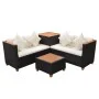 Gartenmöbel-Set 4-teilig mit schwarzen Polstern aus synthetischem Rattan von , Gartensets - Ref: Foro24-43007, Preis: 583,11 ...