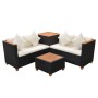 Gartenmöbel-Set 4-teilig mit schwarzen Polstern aus synthetischem Rattan von , Gartensets - Ref: Foro24-43007, Preis: 591,21 ...