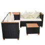 Gartenmöbel-Set 4-teilig mit schwarzen Polstern aus synthetischem Rattan von , Gartensets - Ref: Foro24-43007, Preis: 583,11 ...