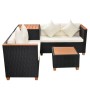 Gartenmöbel-Set 4-teilig mit schwarzen Polstern aus synthetischem Rattan von , Gartensets - Ref: Foro24-43007, Preis: 591,21 ...