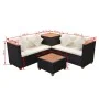 Gartenmöbel-Set 4-teilig mit schwarzen Polstern aus synthetischem Rattan von , Gartensets - Ref: Foro24-43007, Preis: 583,11 ...