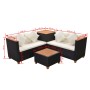 Gartenmöbel-Set 4-teilig mit schwarzen Polstern aus synthetischem Rattan von , Gartensets - Ref: Foro24-43007, Preis: 591,21 ...