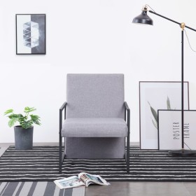 Sessel mit verchromten Beinen aus hellem grauem Stoff von , Sessel - Ref: Foro24-282355, Preis: 112,47 €, Rabatt: %