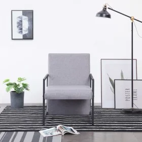 Sillón con patas cromadas de tela gris claro by , Armchairs - Ref: Foro24-282355, Price: 110,78 €, Discount: %