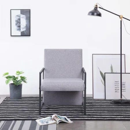Sillón con patas cromadas de tela gris claro de , Sillones - Ref: Foro24-282355, Precio: 110,76 €, Descuento: %