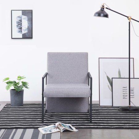 Sillón con patas cromadas de tela gris claro by , Armchairs - Ref: Foro24-282355, Price: 112,47 €, Discount: %