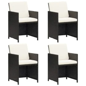 Sillas de jardín con cojines 4 unidades ratán sintético negro by , Garden chairs - Ref: Foro24-316802, Price: 172,87 €, Disco...