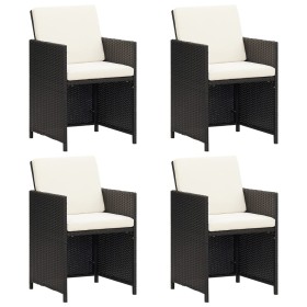 Sillas de jardín con cojines 4 unidades ratán sintético negro by , Garden chairs - Ref: Foro24-316802, Price: 173,41 €, Disco...