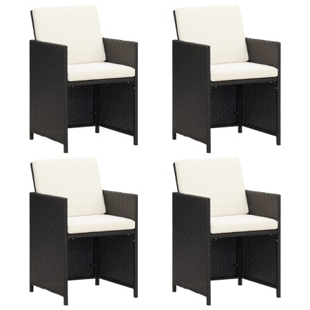 Sillas de jardín con cojines 4 unidades ratán sintético negro by , Garden chairs - Ref: Foro24-316802, Price: 173,41 €, Disco...