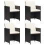 Sillas de jardín con cojines 4 unidades ratán sintético negro by , Garden chairs - Ref: Foro24-316802, Price: 173,41 €, Disco...