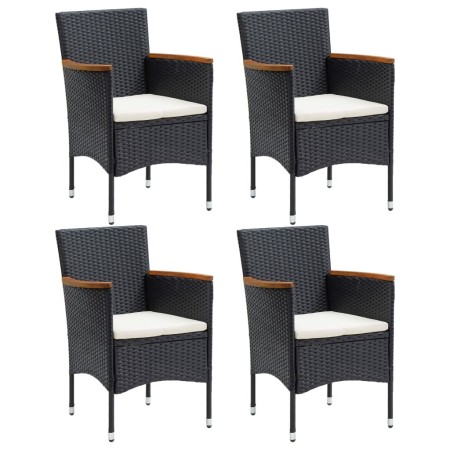 Gartenesszimmerstühle, 4 Stück, schwarzes Kunststoffrattan von , Gartenstühle - Ref: Foro24-318502, Preis: 227,15 €, Rabatt: %