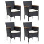 Sillas de comedor de jardín 4 unidades ratán sintético negro by , Garden chairs - Ref: Foro24-318502, Price: 227,15 €, Discou...